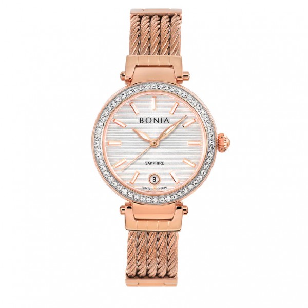 Bonia BNB10626-2512S Rosegold White Sapphire